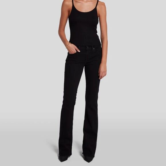 7 For All Mankind Denim - 7 For All Mankind Original Bootcut Jeans - Rinsed Black